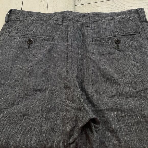 J. Crew Men's W35 Gray 100% Linen Flat Front 10.5" Inseam Bermuda Shorts - Picture 2 of 8